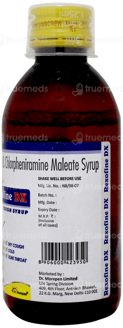 Rexofine Dx Cough Syrup 100Ml Rexofine Dx Cough Syrup 100Ml